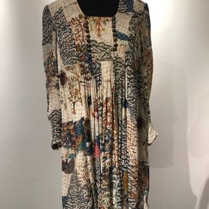 Vintage Gucci Metallic Thread Print Dress